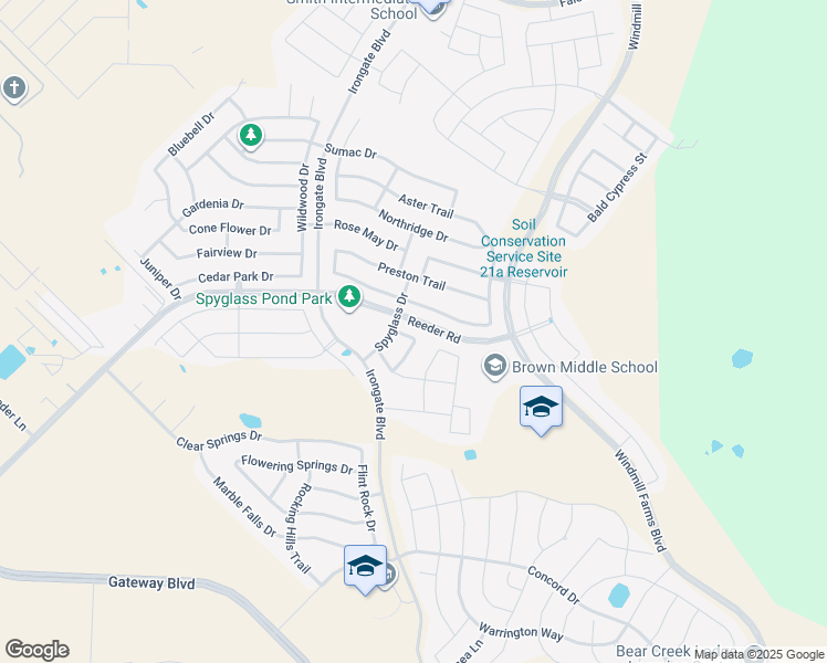 map of restaurants, bars, coffee shops, grocery stores, and more near 3005 Mill Creek Way in Forney