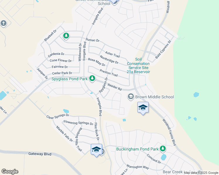 map of restaurants, bars, coffee shops, grocery stores, and more near 3005 Mill Creek Way in Forney