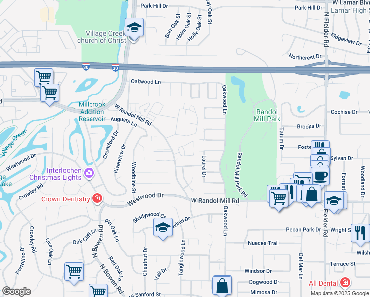 map of restaurants, bars, coffee shops, grocery stores, and more near 2013 Fleur De Lis Court in Arlington