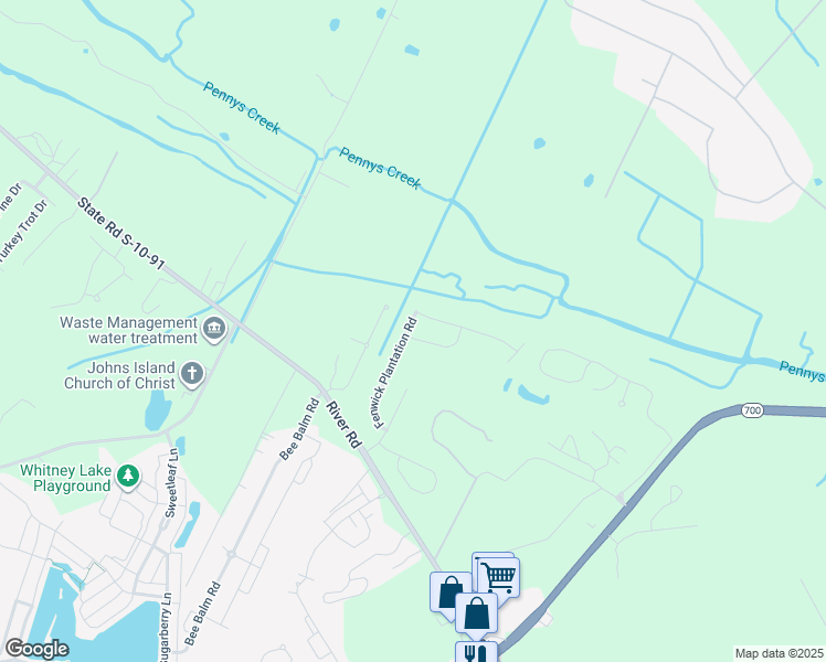 map of restaurants, bars, coffee shops, grocery stores, and more near 1504 Royal Colony Road in Johns Island