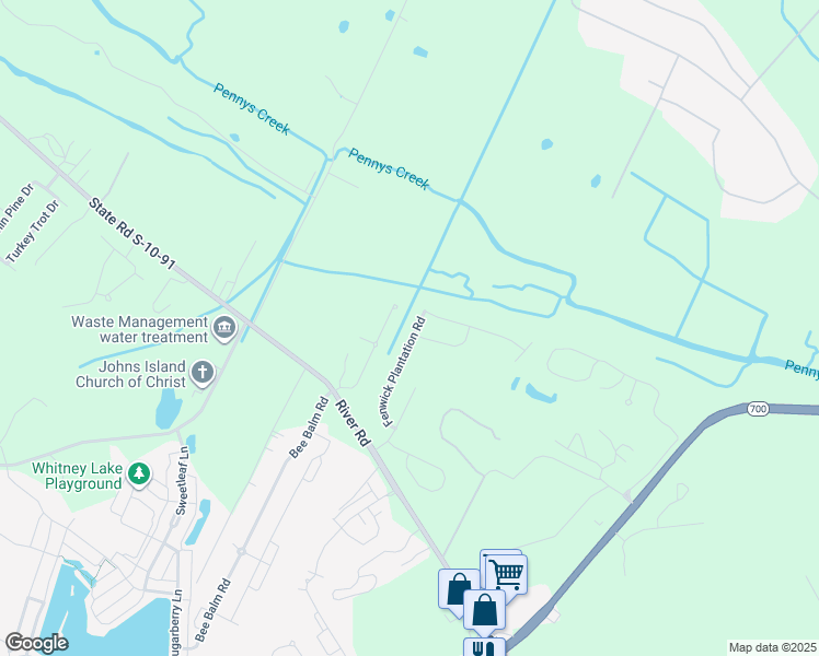 map of restaurants, bars, coffee shops, grocery stores, and more near 1504 Royal Colony Road in Johns Island