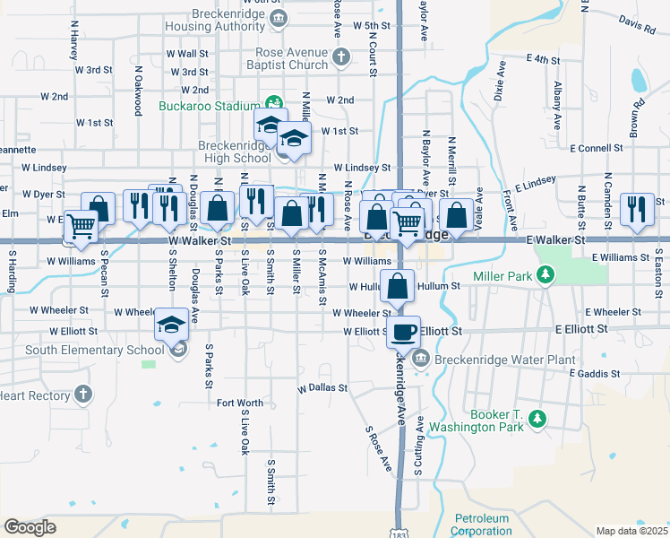 map of restaurants, bars, coffee shops, grocery stores, and more near 309 West Williams in Breckenridge