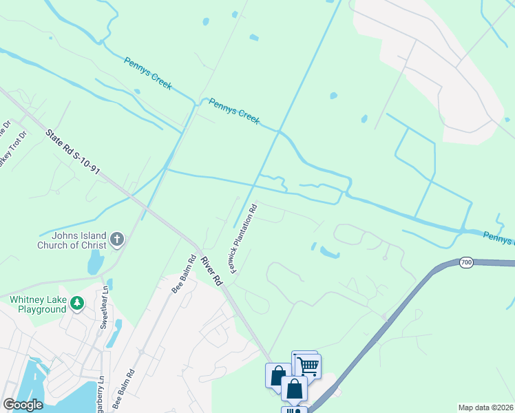 map of restaurants, bars, coffee shops, grocery stores, and more near 1504 Royal Colony Road in Johns Island