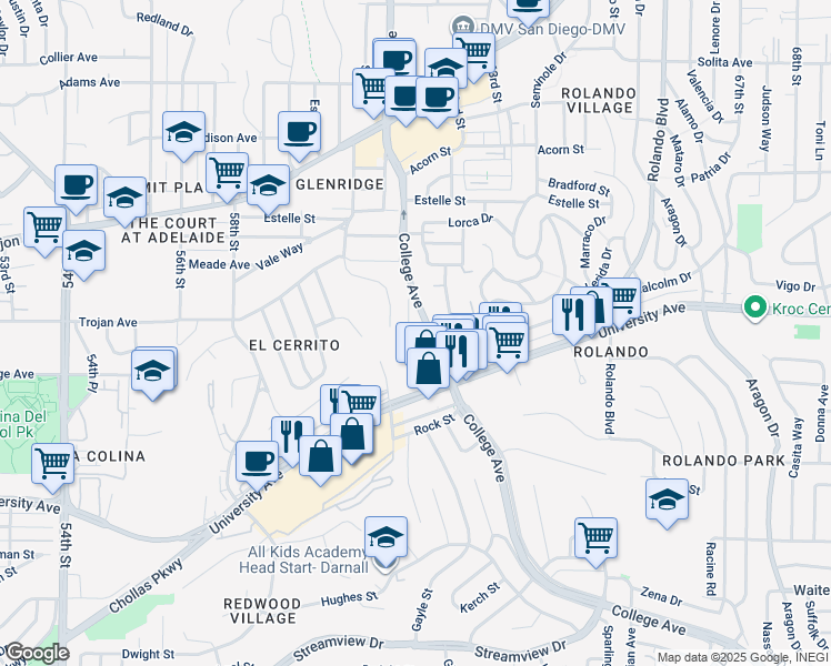 map of restaurants, bars, coffee shops, grocery stores, and more near 4259 View Place in San Diego