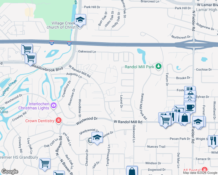map of restaurants, bars, coffee shops, grocery stores, and more near 2013 Fleur De Lis Court in Arlington