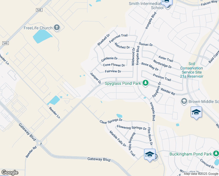 map of restaurants, bars, coffee shops, grocery stores, and more near 4147 Perch Drive in Heath