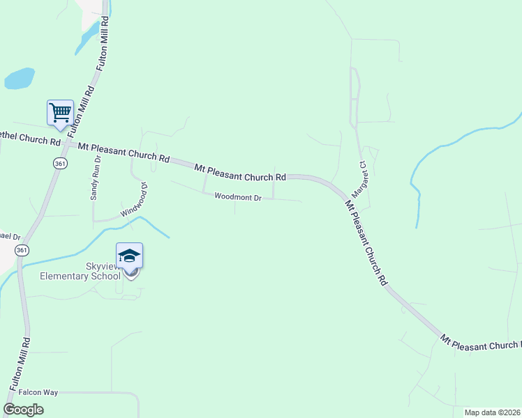 map of restaurants, bars, coffee shops, grocery stores, and more near 128 Woodmont Drive in Macon
