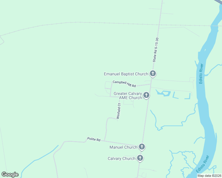 map of restaurants, bars, coffee shops, grocery stores, and more near 148 Campbell Hill Road in Jacksonboro