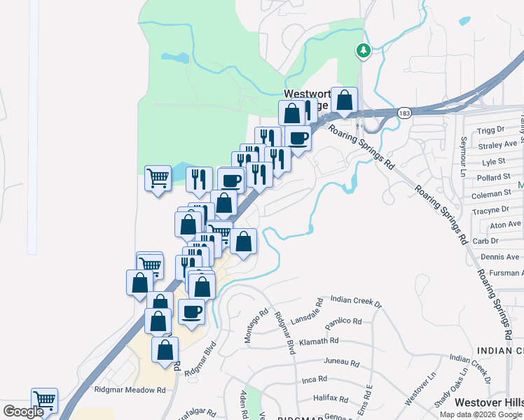 map of restaurants, bars, coffee shops, grocery stores, and more near 6625 Westworth Boulevard in Westworth Village