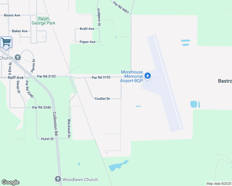 map of restaurants, bars, coffee shops, grocery stores, and more near 9060 Industrial Drive in Bastrop
