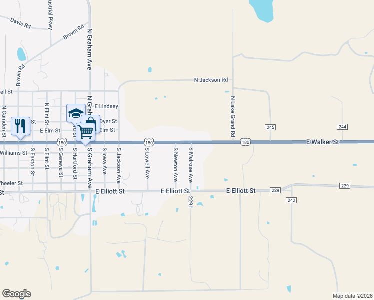 map of restaurants, bars, coffee shops, grocery stores, and more near 1462 East Walker Street in Breckenridge