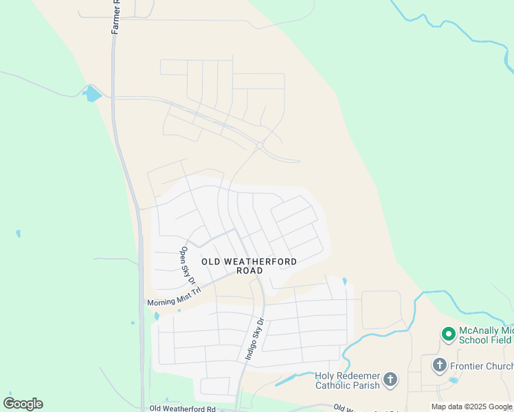 map of restaurants, bars, coffee shops, grocery stores, and more near 260 Mineral Point Drive in Weatherford