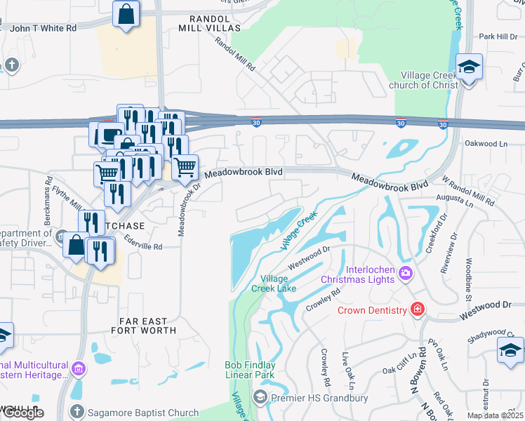 map of restaurants, bars, coffee shops, grocery stores, and more near 3149 Waterside Drive in Arlington