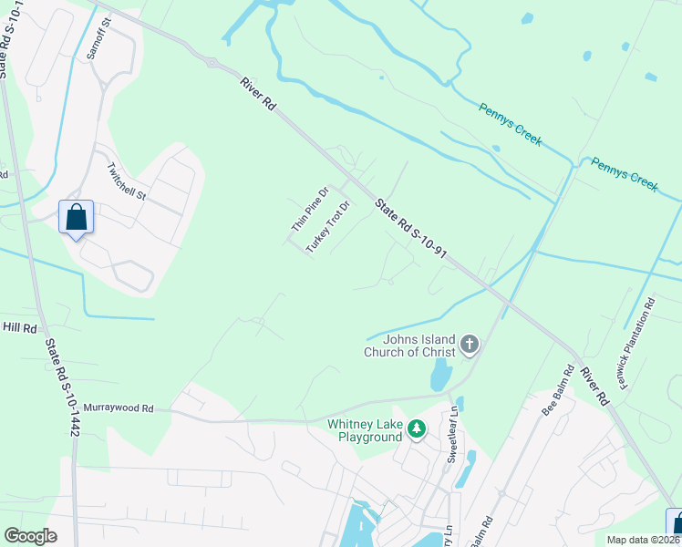 map of restaurants, bars, coffee shops, grocery stores, and more near 1388 River Road in Johns Island