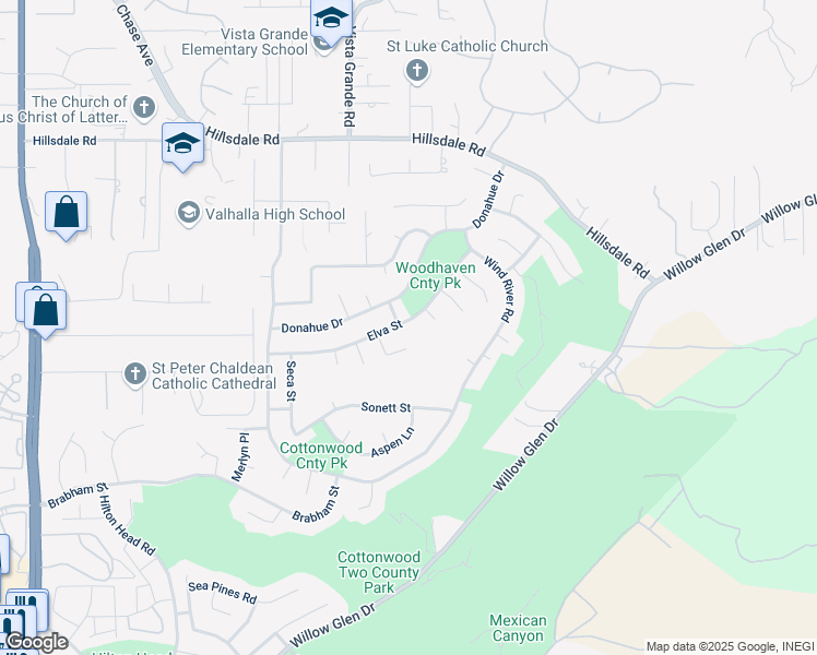 map of restaurants, bars, coffee shops, grocery stores, and more near 2011 Elva Street in El Cajon