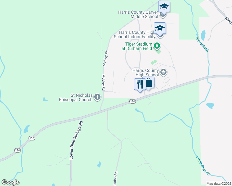 map of restaurants, bars, coffee shops, grocery stores, and more near 100 Mobley Court in Hamilton