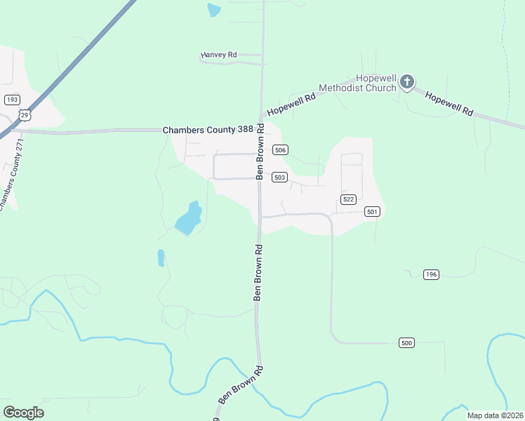 map of restaurants, bars, coffee shops, grocery stores, and more near 1000-1092 Chambers County 500 in Valley