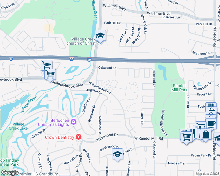 map of restaurants, bars, coffee shops, grocery stores, and more near 1519 San Francisco Court in Arlington