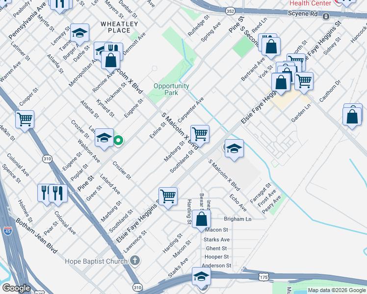 map of restaurants, bars, coffee shops, grocery stores, and more near in Dallas
