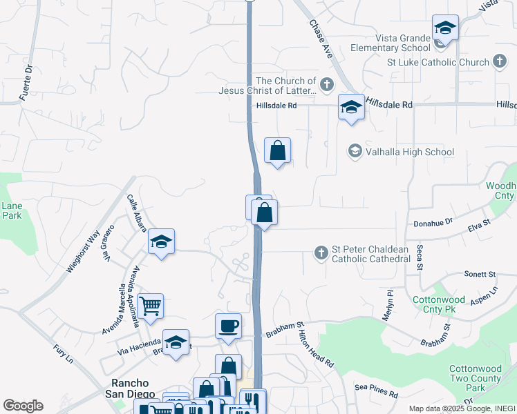 map of restaurants, bars, coffee shops, grocery stores, and more near 1872-1888 Jamacha Road in El Cajon