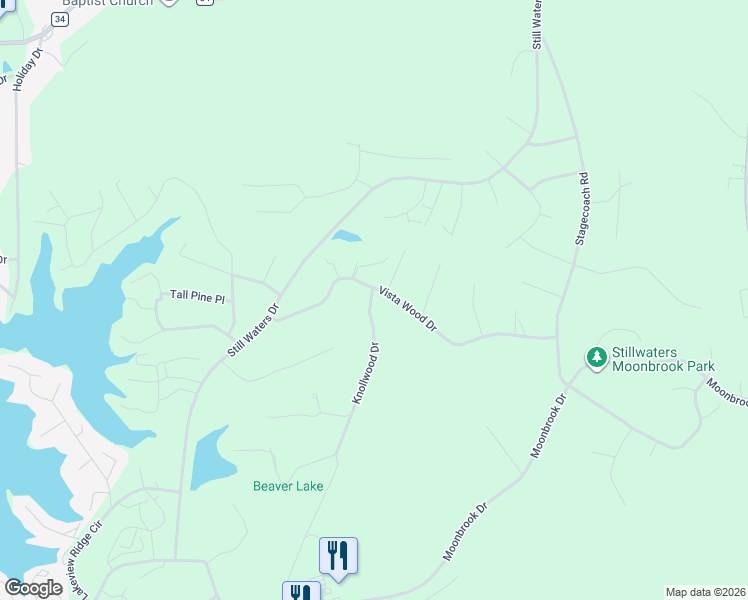 map of restaurants, bars, coffee shops, grocery stores, and more near 118 Knollwood Drive in Dadeville