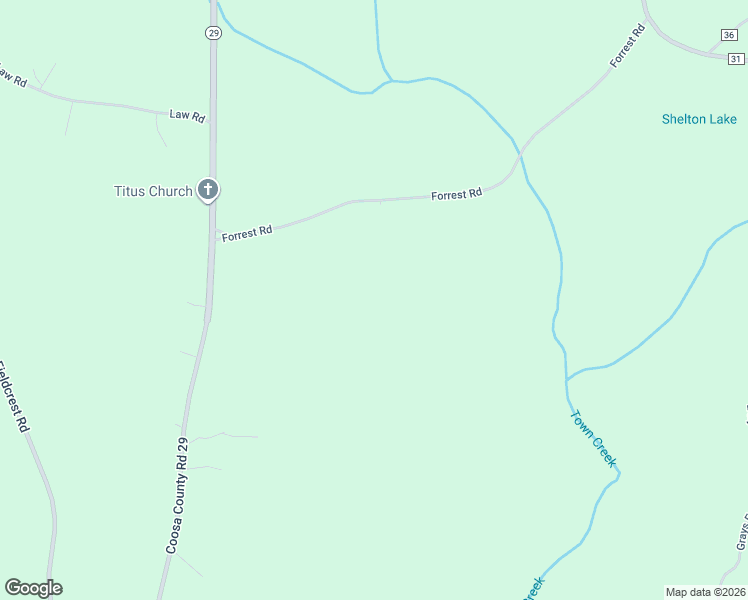 map of restaurants, bars, coffee shops, grocery stores, and more near 58 Coosa County Road 60 in Titus