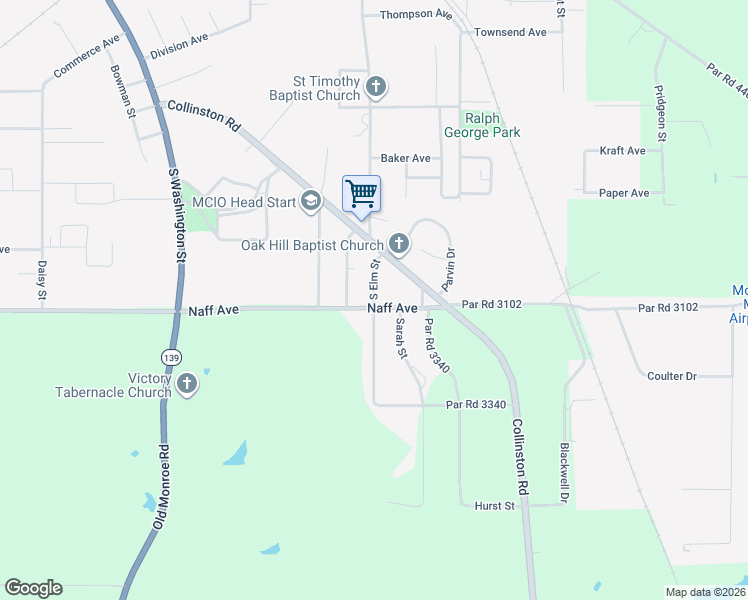 map of restaurants, bars, coffee shops, grocery stores, and more near 1999 S Elm St in Bastrop