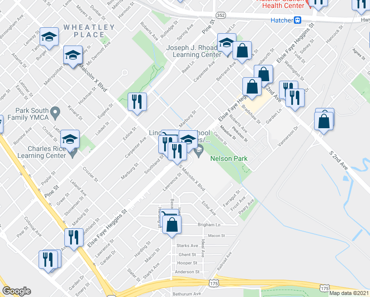 map of restaurants, bars, coffee shops, grocery stores, and more near 2842 Elsie Faye Heggins Street in Dallas