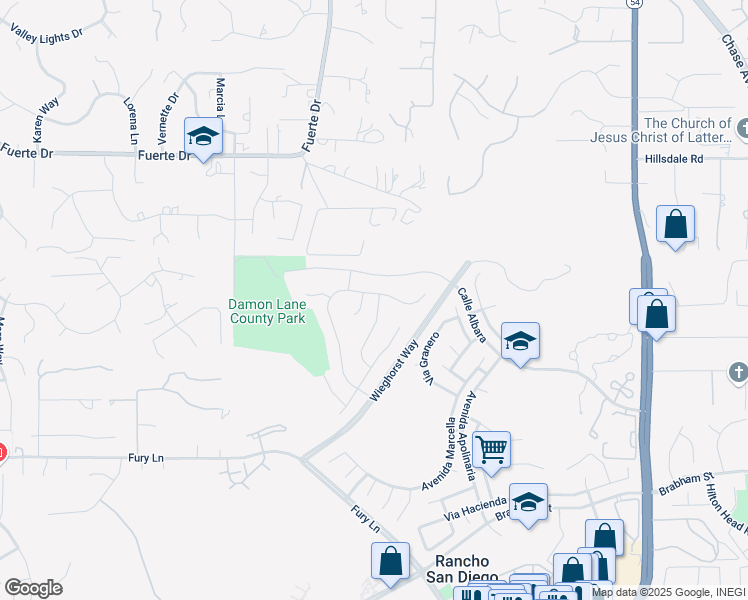 map of restaurants, bars, coffee shops, grocery stores, and more near 11478 Calle Simpson in El Cajon