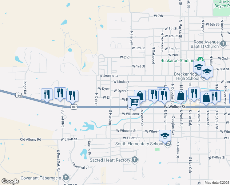 map of restaurants, bars, coffee shops, grocery stores, and more near 200 North Harding in Breckenridge