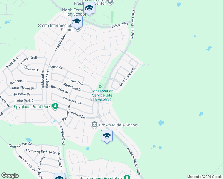 map of restaurants, bars, coffee shops, grocery stores, and more near 8060 Privet Street in Forney