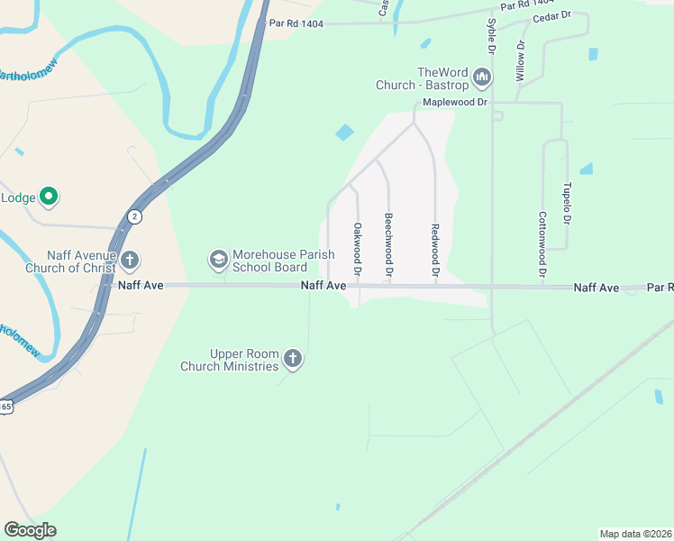 map of restaurants, bars, coffee shops, grocery stores, and more near 4275-4317 Naff Ave in Bastrop