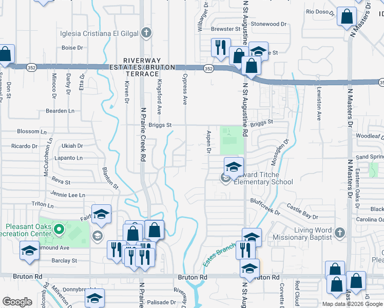 map of restaurants, bars, coffee shops, grocery stores, and more near 2634 Cypress Avenue in Dallas