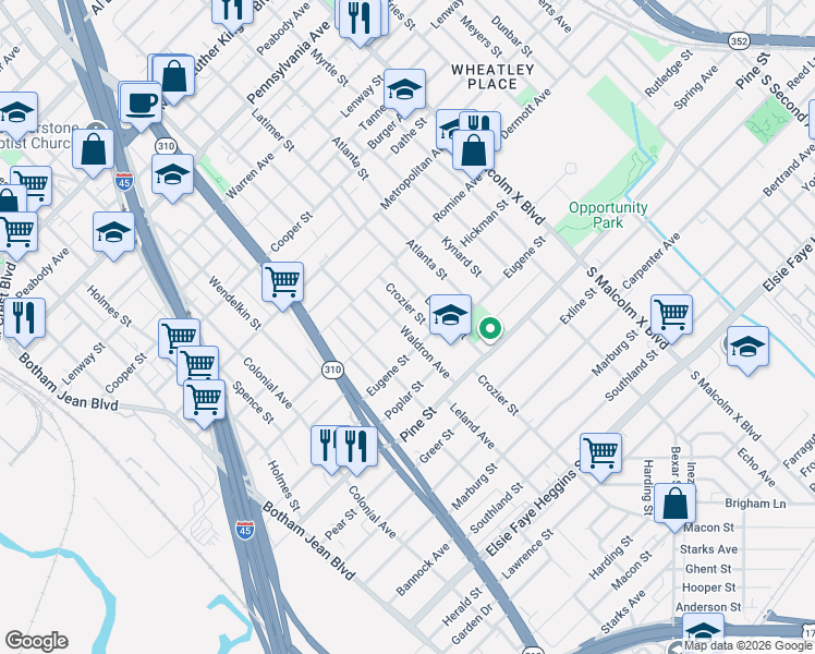 map of restaurants, bars, coffee shops, grocery stores, and more near 3928 Waldron Avenue in Dallas