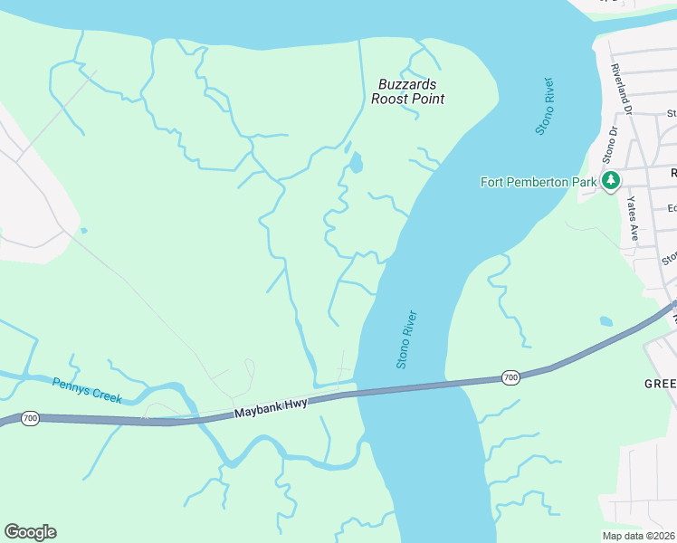 map of restaurants, bars, coffee shops, grocery stores, and more near 2408 Maybank Highway in Johns Island