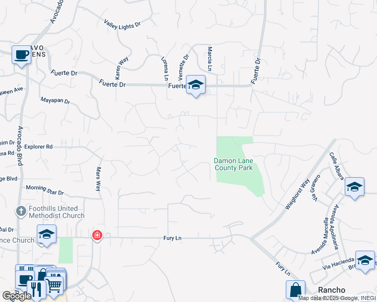 map of restaurants, bars, coffee shops, grocery stores, and more near 11429 Sir Francis Drake Drive in La Mesa