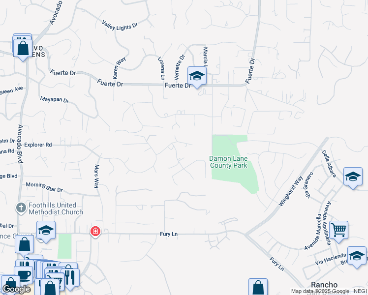 map of restaurants, bars, coffee shops, grocery stores, and more near 11429 Sir Francis Drake Drive in La Mesa