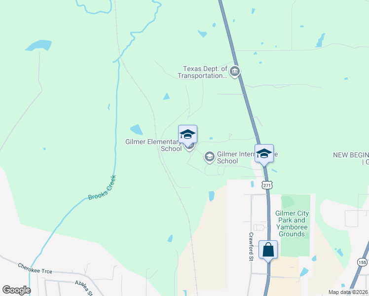 map of restaurants, bars, coffee shops, grocery stores, and more near 1625 US Highway 271 North in Gilmer