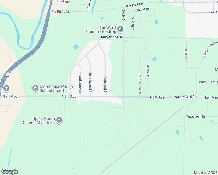 map of restaurants, bars, coffee shops, grocery stores, and more near 9100-9108 Redwood Dr in Bastrop