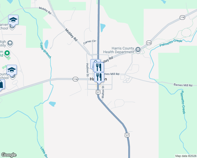 map of restaurants, bars, coffee shops, grocery stores, and more near in Hamilton