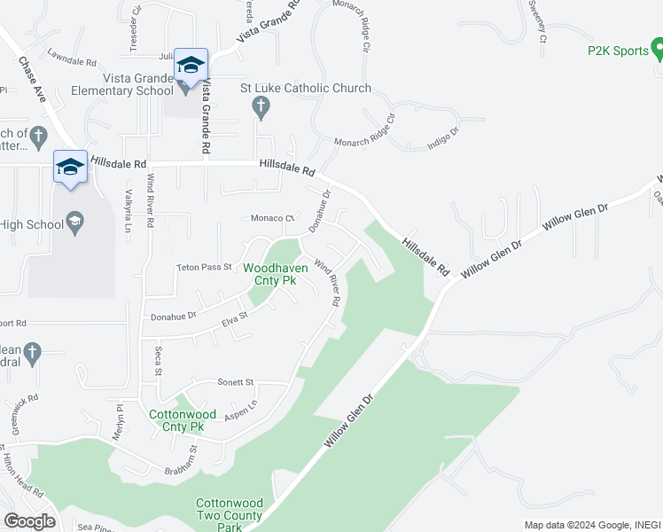 map of restaurants, bars, coffee shops, grocery stores, and more near 2708 Wind River Road in El Cajon