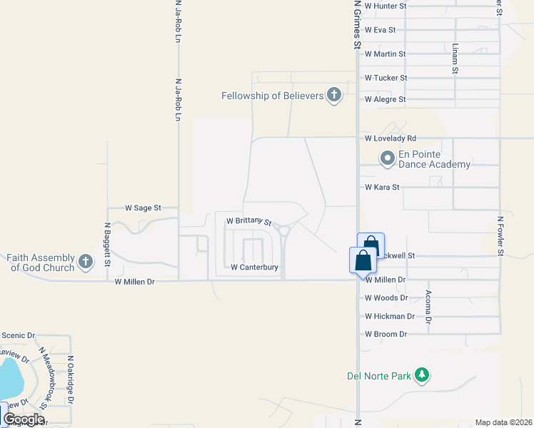 map of restaurants, bars, coffee shops, grocery stores, and more near 1202 West Brittany Street in Hobbs