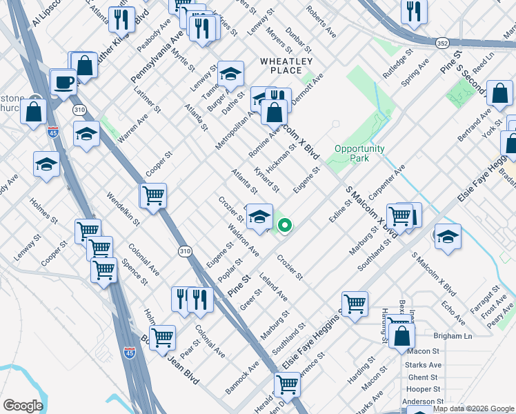 map of restaurants, bars, coffee shops, grocery stores, and more near in Dallas