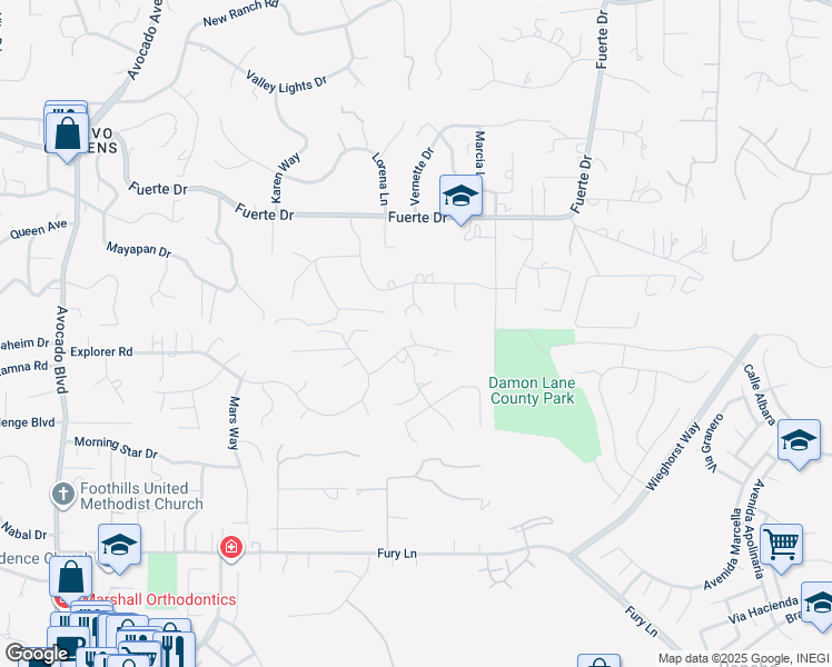 map of restaurants, bars, coffee shops, grocery stores, and more near 11406 Sir Francis Drake Drive in La Mesa