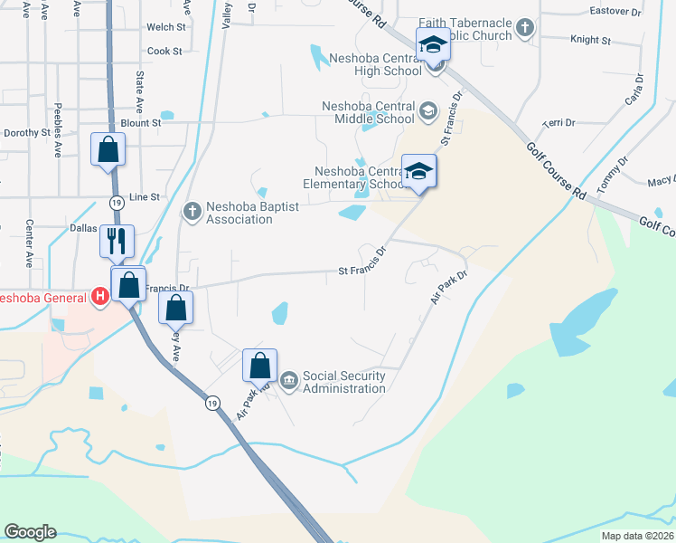 map of restaurants, bars, coffee shops, grocery stores, and more near 5533-10610 Saint Francis Drive in Philadelphia