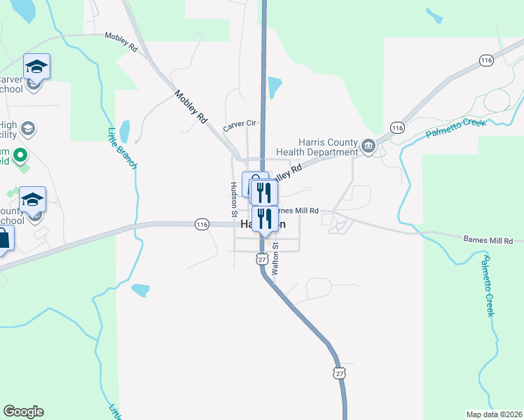 map of restaurants, bars, coffee shops, grocery stores, and more near in Hamilton