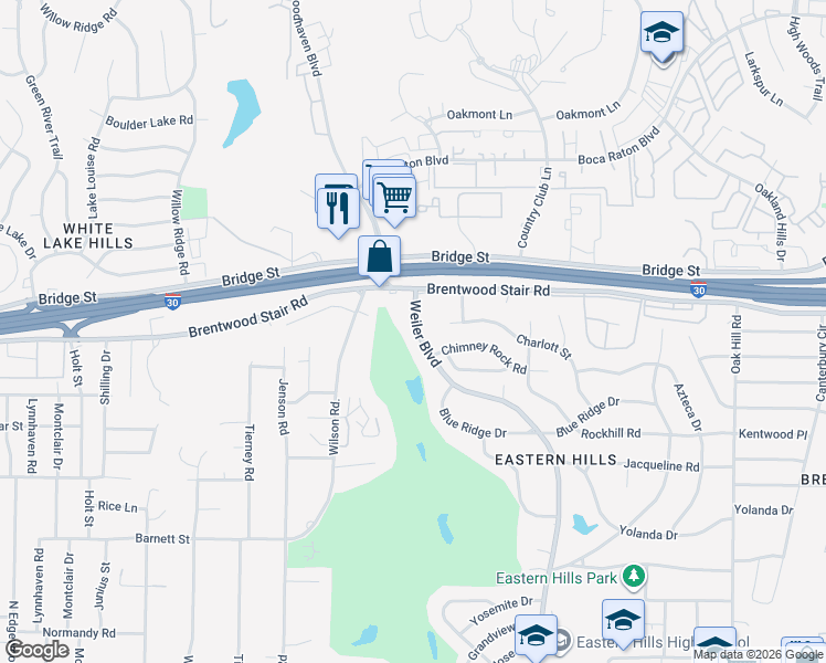map of restaurants, bars, coffee shops, grocery stores, and more near 1408 Weiler Boulevard in Fort Worth