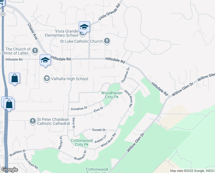 map of restaurants, bars, coffee shops, grocery stores, and more near 2026 Donahue Drive in El Cajon