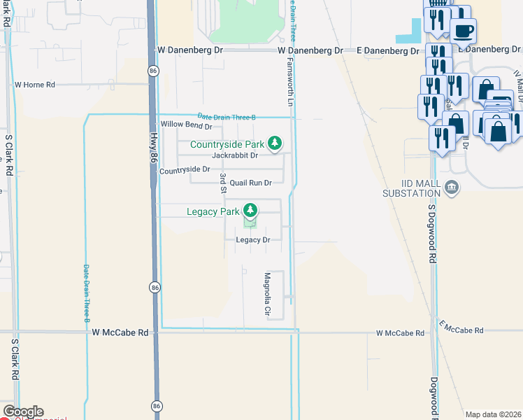 map of restaurants, bars, coffee shops, grocery stores, and more near 161-173 Charles Elmore Dr in El Centro
