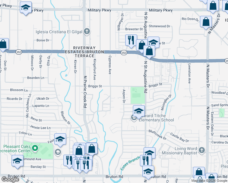 map of restaurants, bars, coffee shops, grocery stores, and more near 2732 Cypress Avenue in Dallas